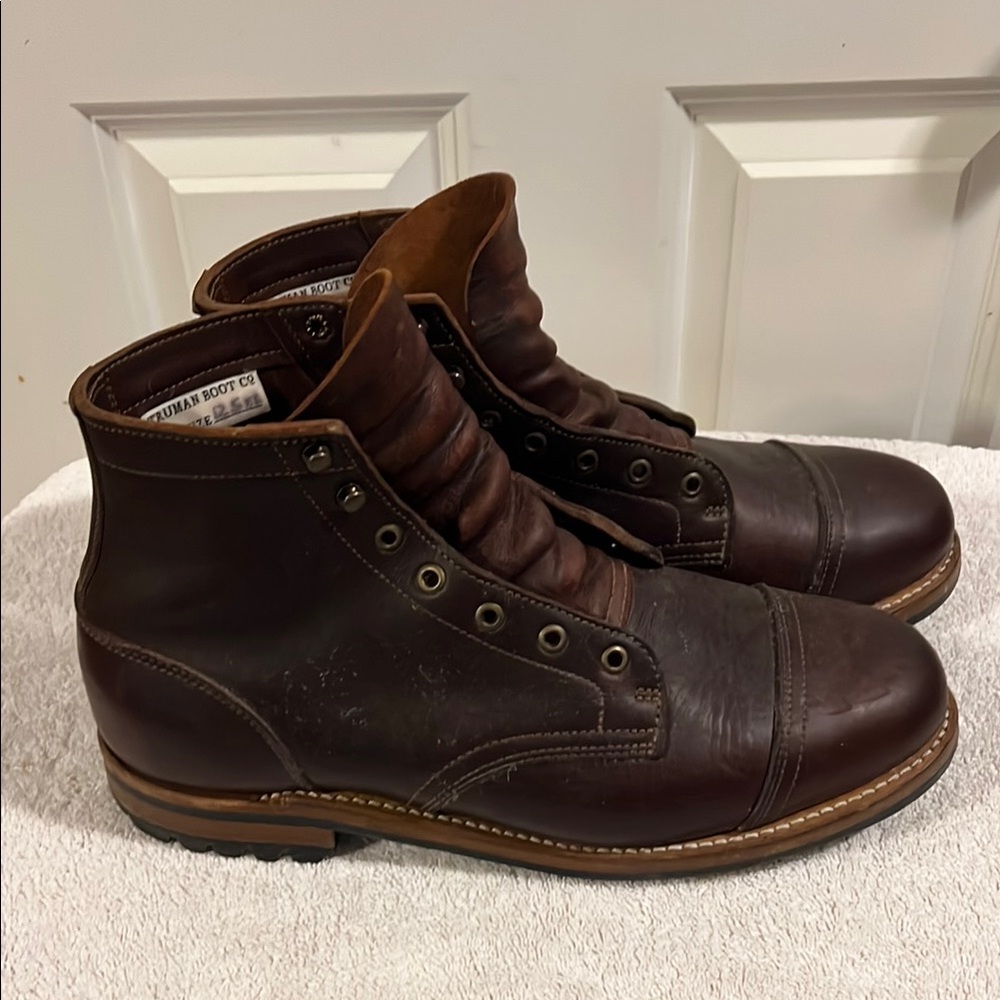 Truman Boot Co Reddish Brown Rugged Leather Boots - size 12.5 width EE - Picture 6 of 9